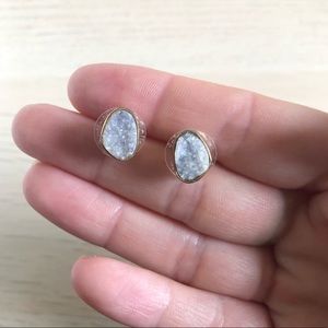 Druzy studs - pale blue